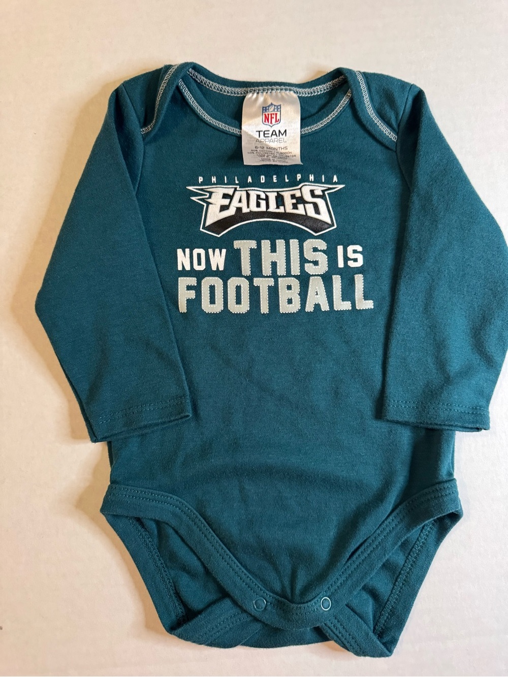 NFL Philadelphia Eagles Teal Long-Sleeve Baby One-Piece